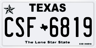 TX license plate CSF6819