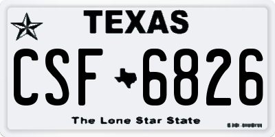 TX license plate CSF6826