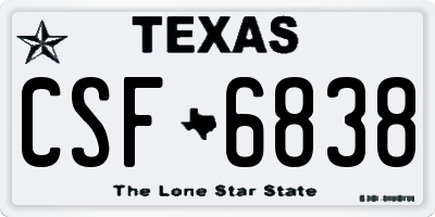 TX license plate CSF6838