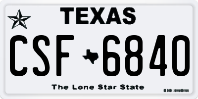 TX license plate CSF6840