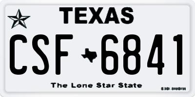 TX license plate CSF6841