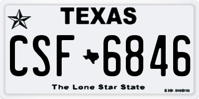 TX license plate CSF6846