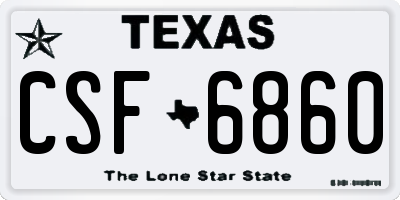 TX license plate CSF6860