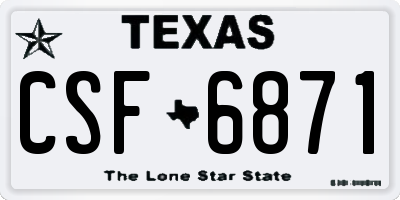 TX license plate CSF6871