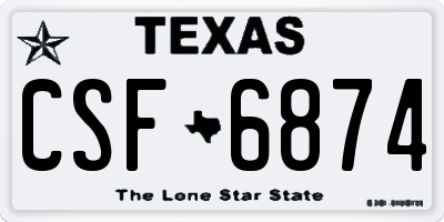 TX license plate CSF6874