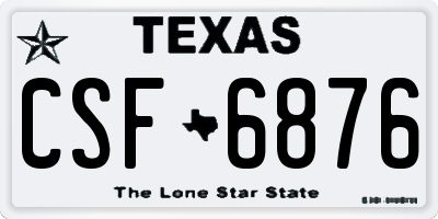 TX license plate CSF6876