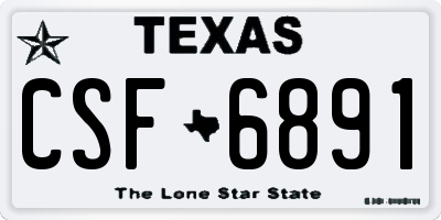 TX license plate CSF6891