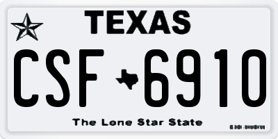 TX license plate CSF6910