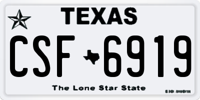 TX license plate CSF6919