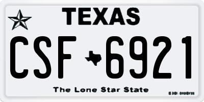 TX license plate CSF6921