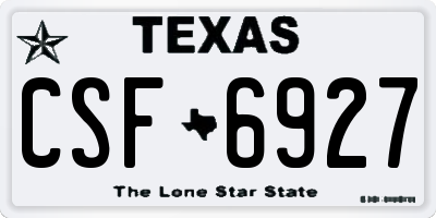 TX license plate CSF6927