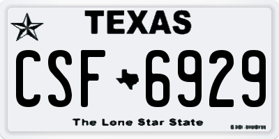 TX license plate CSF6929