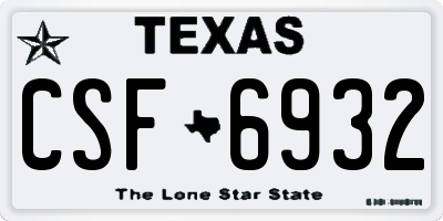 TX license plate CSF6932