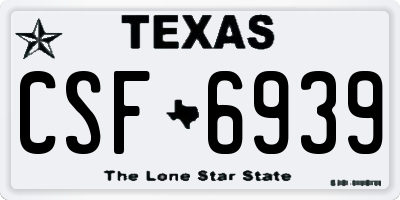 TX license plate CSF6939