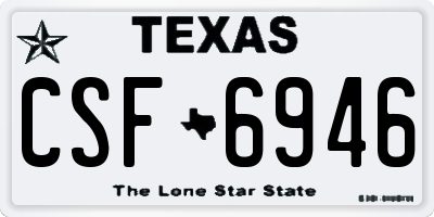TX license plate CSF6946