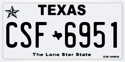 TX license plate CSF6951