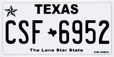 TX license plate CSF6952