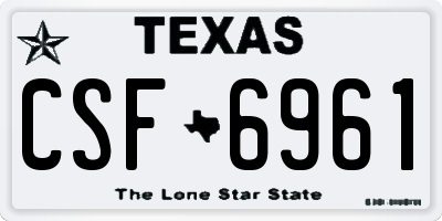 TX license plate CSF6961