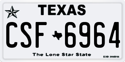 TX license plate CSF6964