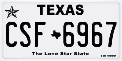 TX license plate CSF6967