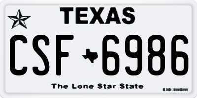 TX license plate CSF6986