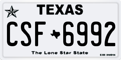 TX license plate CSF6992