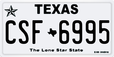 TX license plate CSF6995