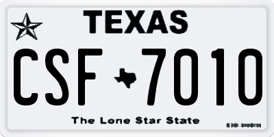 TX license plate CSF7010