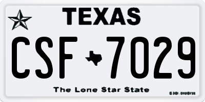 TX license plate CSF7029