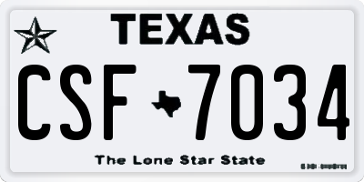 TX license plate CSF7034