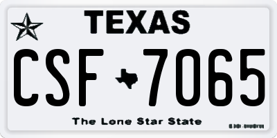 TX license plate CSF7065