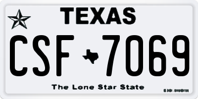TX license plate CSF7069