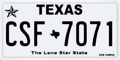 TX license plate CSF7071