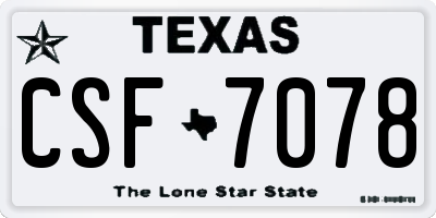 TX license plate CSF7078