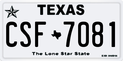 TX license plate CSF7081