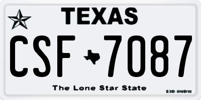 TX license plate CSF7087