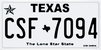 TX license plate CSF7094