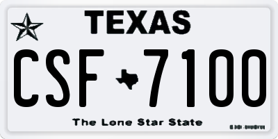 TX license plate CSF7100