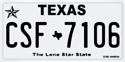 TX license plate CSF7106