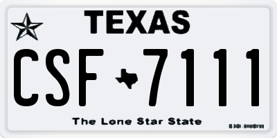 TX license plate CSF7111