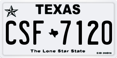 TX license plate CSF7120