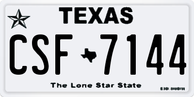 TX license plate CSF7144