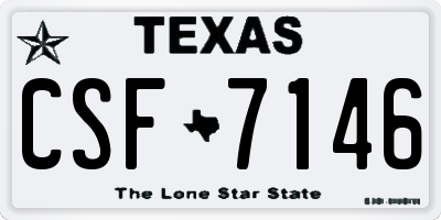 TX license plate CSF7146