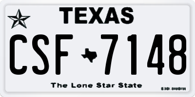 TX license plate CSF7148