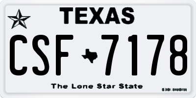 TX license plate CSF7178