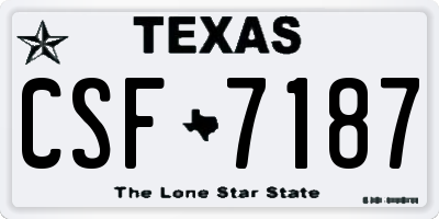 TX license plate CSF7187