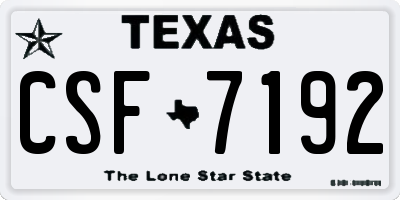 TX license plate CSF7192