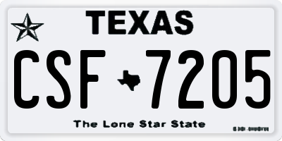 TX license plate CSF7205