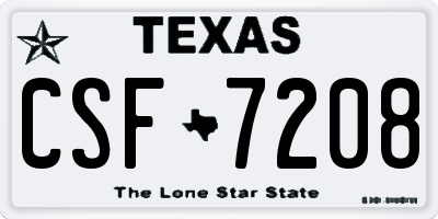 TX license plate CSF7208