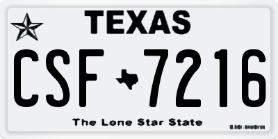 TX license plate CSF7216